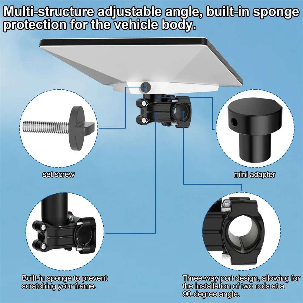 For Starlink Mini 1/4 Installation Kit Adjustable Mount Bracket For RVs,Ladders,Roof Racks,Balconies,Mobile,Poles,Pipe Fittings