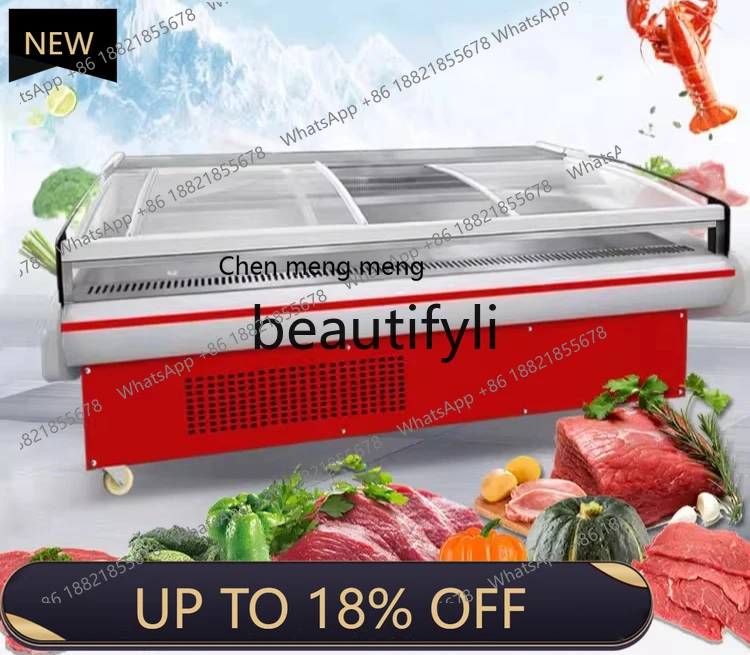

Z189 Cold Fresh Meat Display Cabinet Commercial Supermarket Fresh-keeping Cabinet Cooked Food Beef and Mutton Freezer