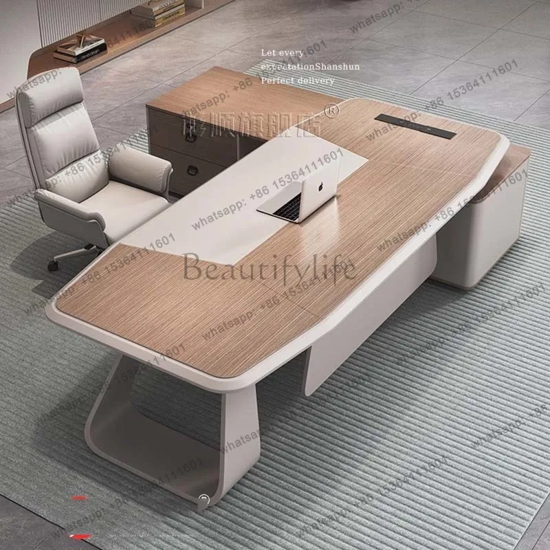 Long Luxury Office Desk Study Standing Wooden Design Storage Office Desk Computer Portable Meuble Bureau Commercial Furniture