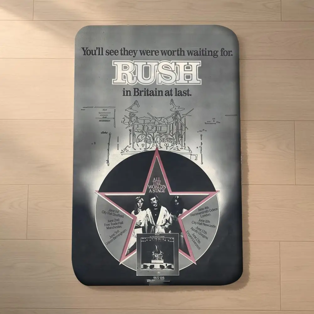 Image 4: Cool Rock Band-r-Rushs tapis de sol doux épaissi antidérapant tapis de porte pour salon décor à la maison tapis en flanelle