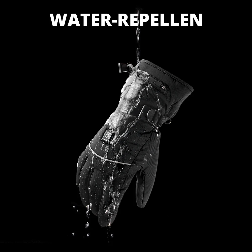 قفازات ساخنة بطارية الحرارة دراجة نارية قفازات جلد الماعز 3 التروس Wamer التحكم مقاوم للماء الكهربائية