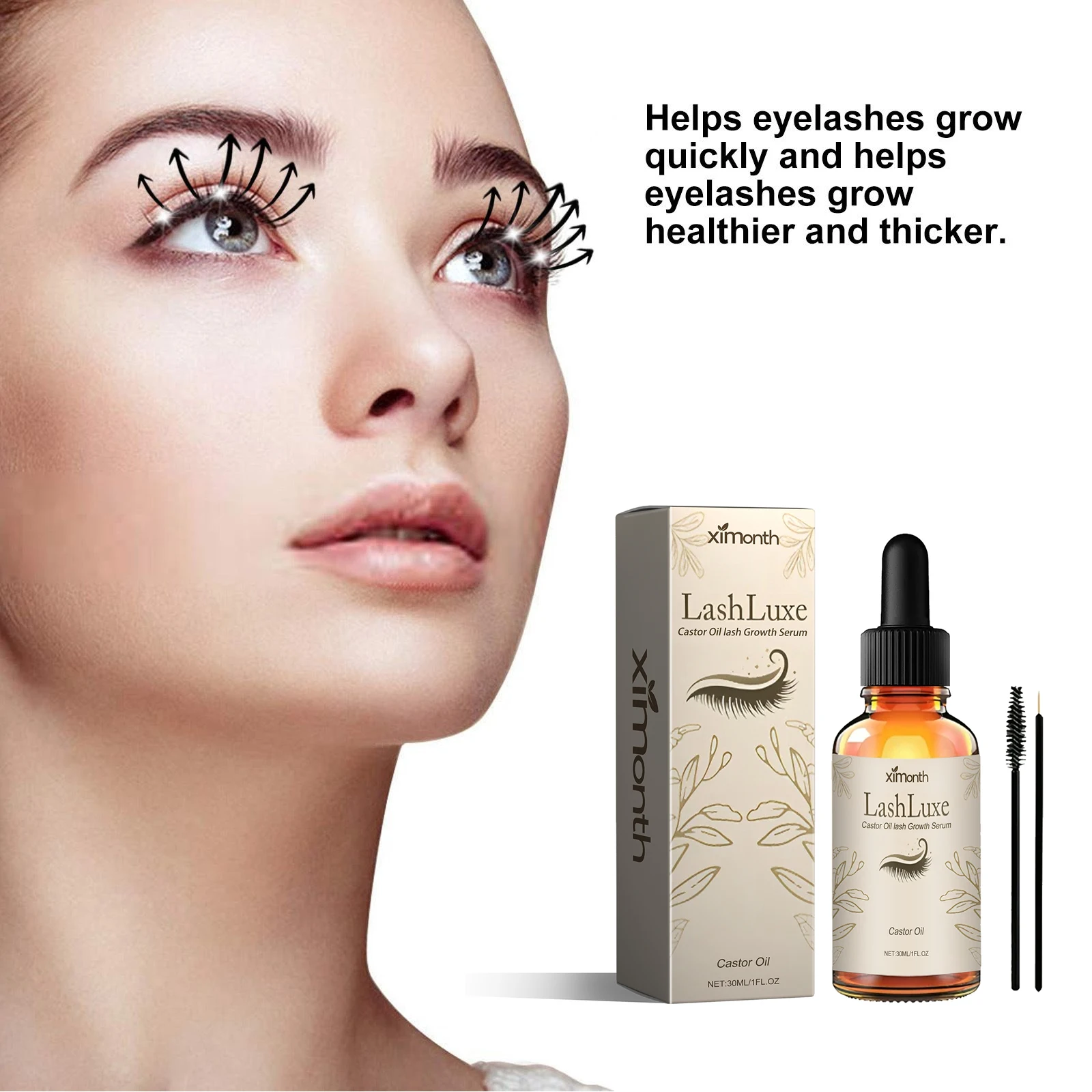 Olio di ricino Estensione delle ciglia Essenza di crescita Enhancer naturale Più lungo Più spesso Sottile Ciglia più piene Fragile Sparse Eye Lash Care