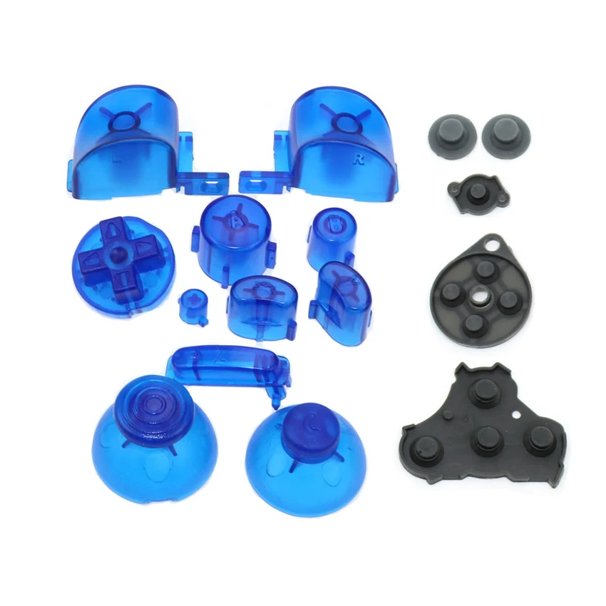 YuXi For GameCube ABXY L R Z D-Pad Button Kit Thumbstick Cap & Conductive Rubber Replacement for NGC Controller