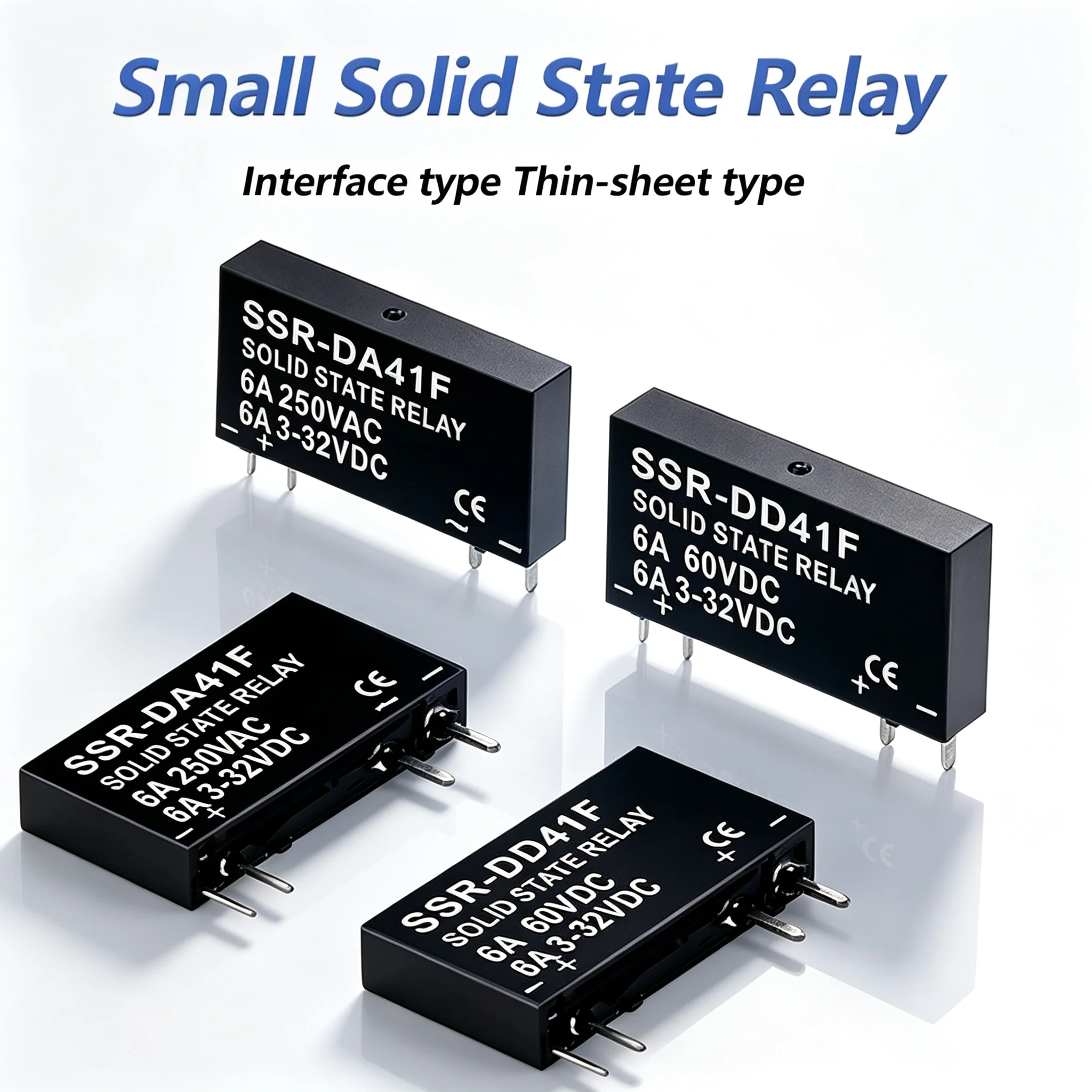 Slim Relay SSR-41FDA SSR-41FDD Solid State Relay 6a Din Rail Relay DC Control AC DC Control DC
