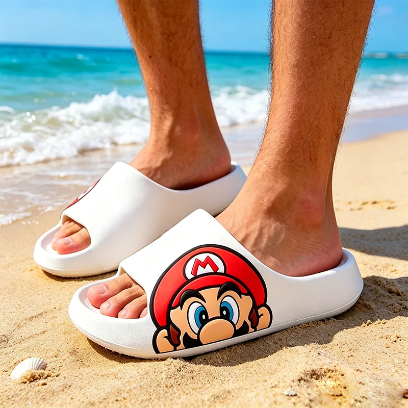 Pantuflas Unisex de Alta Calidad con Diseño de Anime Super Bros, Pantuflas de EVA para Verano, Antideslizantes, para el Hogar, Baño, Playa, Pantuflas Suaves de Dibujos Animados, Sandalias Transpirables