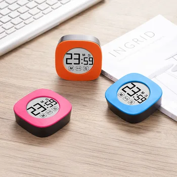 Digital LCD kitchen timer with on/off switch, mute and loud alarm, 24-hour clock, children, teachers, kitchen