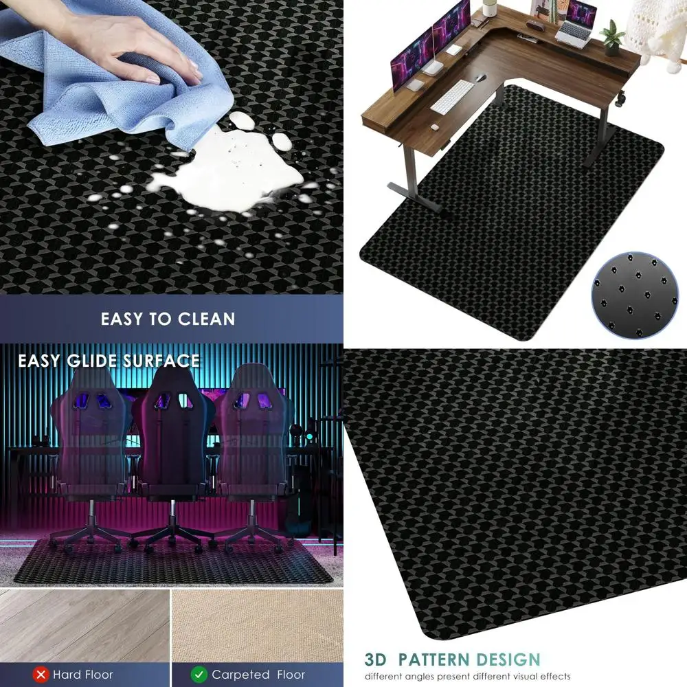

Carpet-Friendly 63 x 51 Anti-Slip Desk Chair Mat with Heavy-Duty Protection and Easy Glide for Home or Gaming