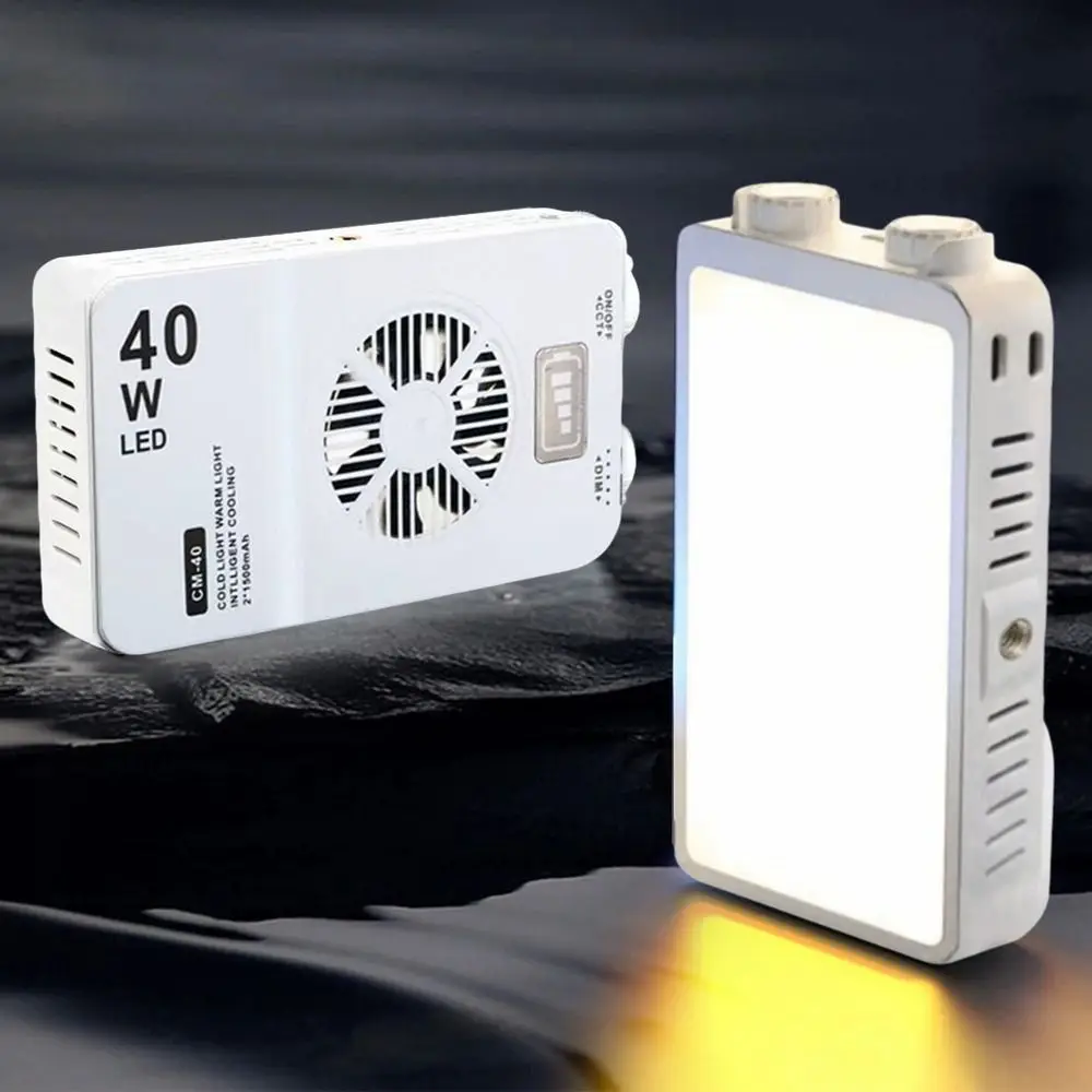 

40W Power Handheld Fill Light 2800-9000K Adjustable Color Temperature Portable Selfie Lamp with Tripod With Fan Camera Top Light