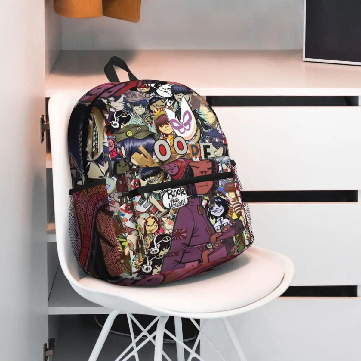 حقيبة ظهر مدرسية للطلاب من فرقة Music Band Gorillaz، حقيبة ظهر للسفر والمشي لمسافات طويلة للرجال والنساء، حقائب كتف