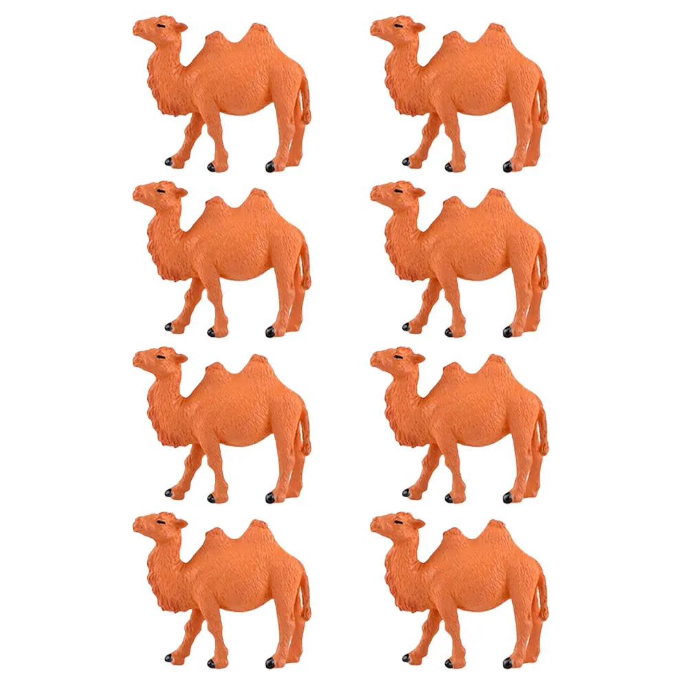 8 figurine di cammello in miniatura, decorazioni di animali in plastica per scrivania, giardino, micro paesaggistica, accessori fai da te