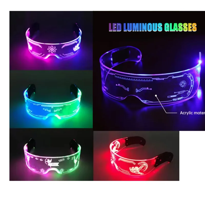 

Newly Upgraded Seven ColorLuminous Glasses Birthday Parties Bars Music Festivals Christmas and ScienceFictionGlassesv Halloween