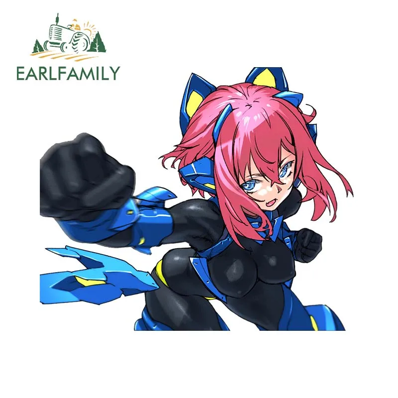 EARLFAMILY 13cm x 10.8cm Boxing Anime Fanart Stickers Girl Combat Suit Cat Ears Decal Laptop Scratch Proof Car Accessories