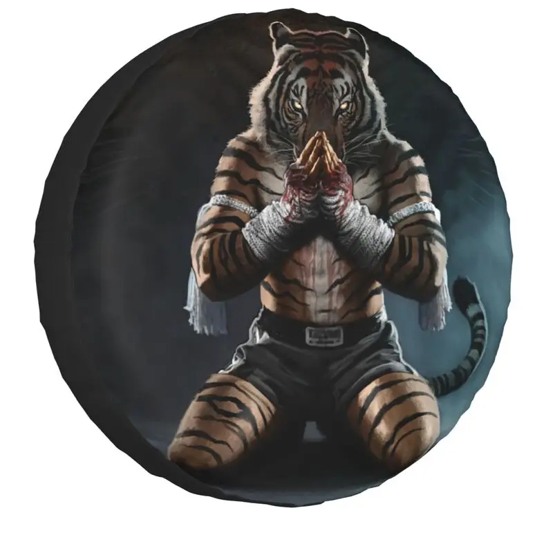 Muay Thai Tiger Spare Wheel Tire Cover for Toyota Land Cruiser Prado Grappling Jeep RV SUV Trailer Vehicle 14