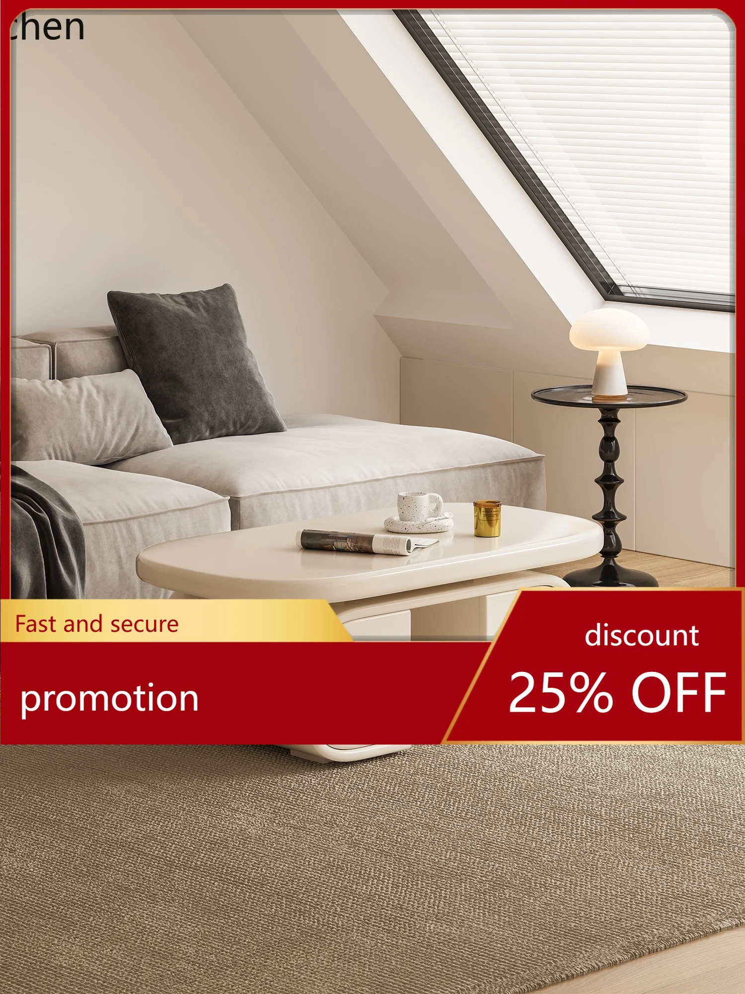 ZML coffee table living room household square round light luxury storage double-sided drawer tea table