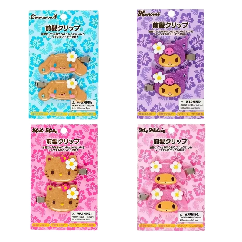 Sanrio Hello Kitty sad mi flower rabbit non-trace  hairclip sweet girl cute bangs side clip creative headdress for girls gifts