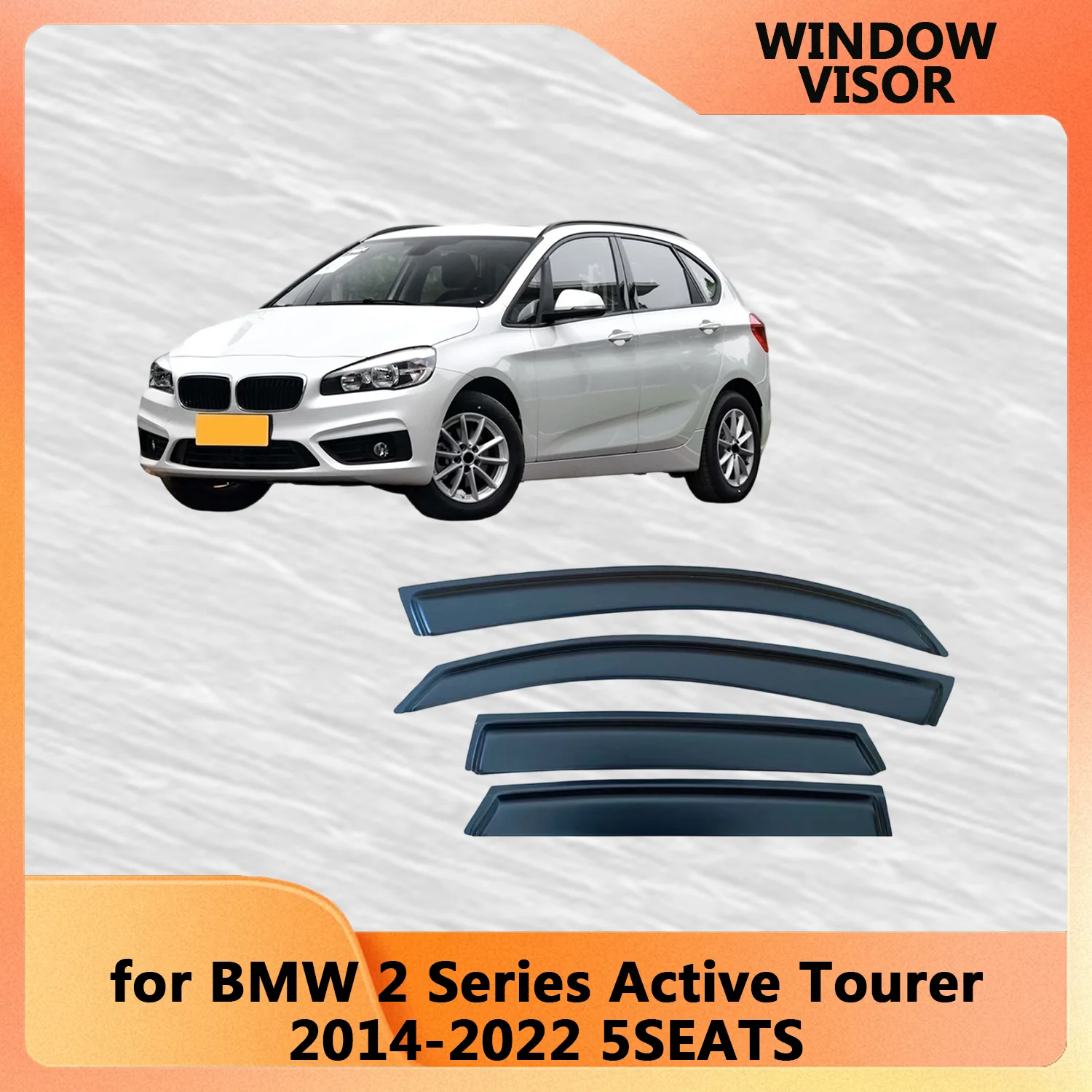

Window Visor for BMW 2 Series Active Tourer 2014 2015 2016 2017-2022 5SEATS Weathershied Door Visor Wind Sun Rain Guards Side
