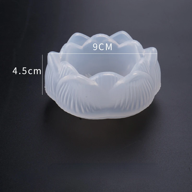 Lotus Candlestick Mold Organizer Ashtray Multifunctional Mirror Diy Crystal Drip Silicone Molds