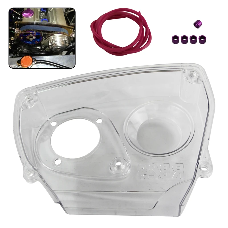 Clear Cam Pulley Gear Timing Belt Cover Fits for Nissan Skyline R32 R33 RB25DET 1989-1998