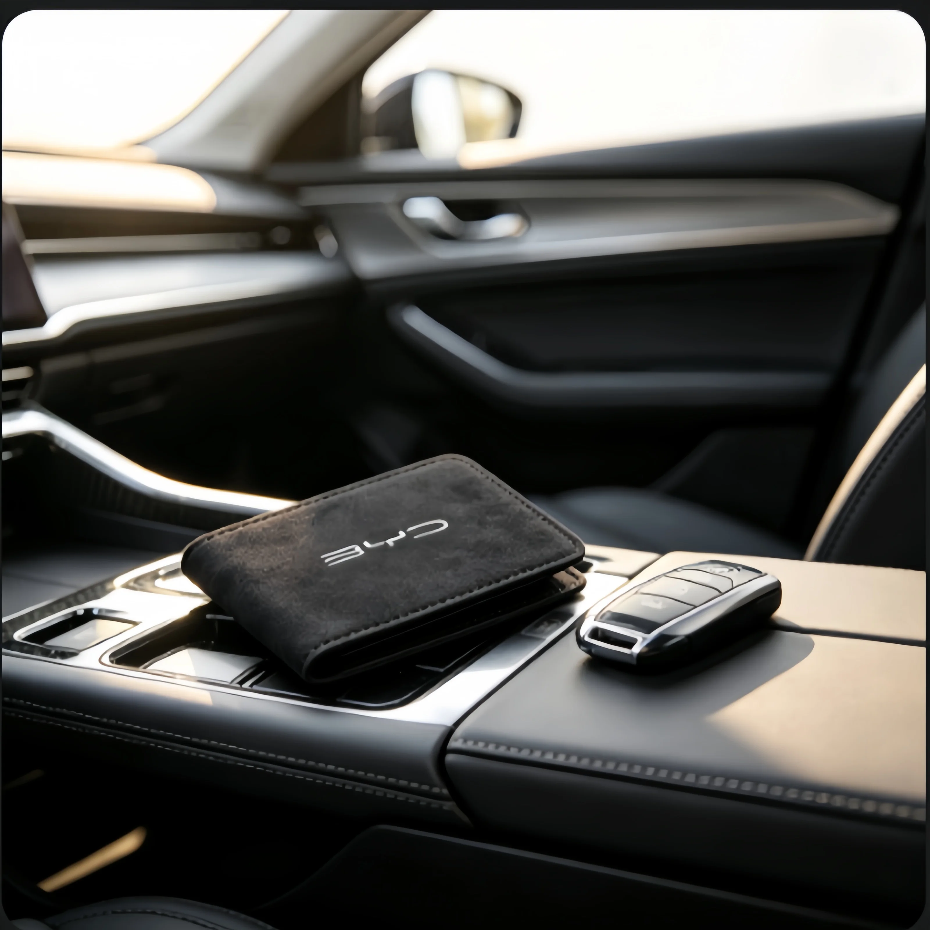 Minimalist Suede Car Driver License Wallet ID Card Document Holder Auto Accessories For BYD Seal Sealion 7 Atto 3 Dolphin Song P
