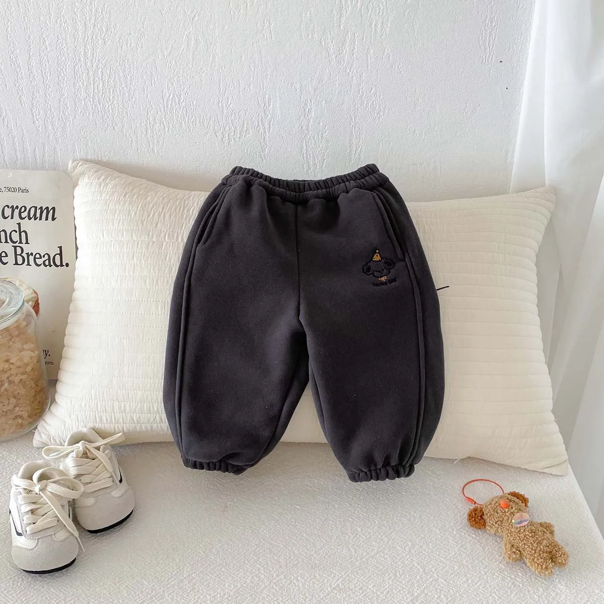 الخريف الشتاء ملابس الطفل أفخم السراويل الدافئة الفتيات الفتيان النسخة الكورية فضفاض الحريم السراويل فانوس السراويل