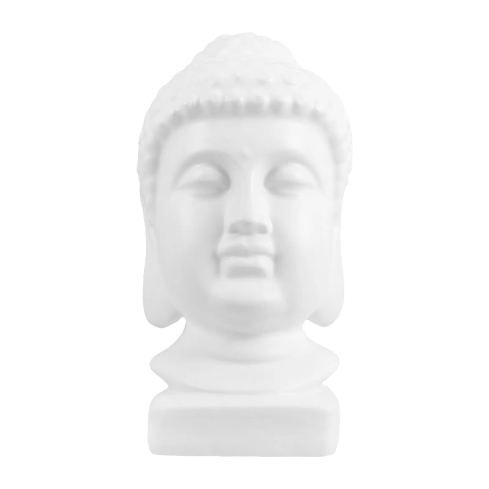 

Buddha Head Statue Decor Resin Crafted Quality Home Entryway Living Room Meditation Space Gift Idea White Color