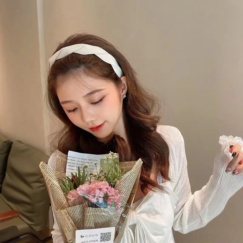 여성용 빈티지 땋은 머리띠, 꼬인 헤어밴드, 블랙 커피, 심플한 헤어밴드, 단색, 소녀 헤드웨어, 헤어 액세서리