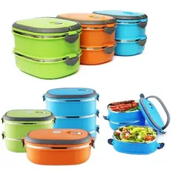 Food Container Storage Durable Picnic Lunch Box Box 1/2/3 Layer Student Stainless Steel Rectangle Thermal Bento Leak-Proof 2019