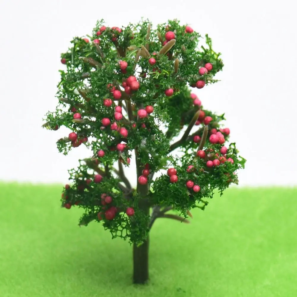 5Pcs Plastic Fruit Tree HO Scale Train Layout Garden Sand Table Model Scenery Train Railroad Miniature Wargame Home Decoration