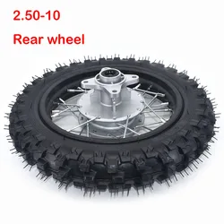 Rear 10 inch Black Steel Wheel 2.50-10 Tyres 28 Spoke Rims Drum Brake hub for CRF50 dirt  pit bike motocross off road motorcycle