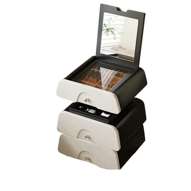 

The dresser bedside table is integrated, which can be lifted and moved, and the flap makeup table and storage cabinet