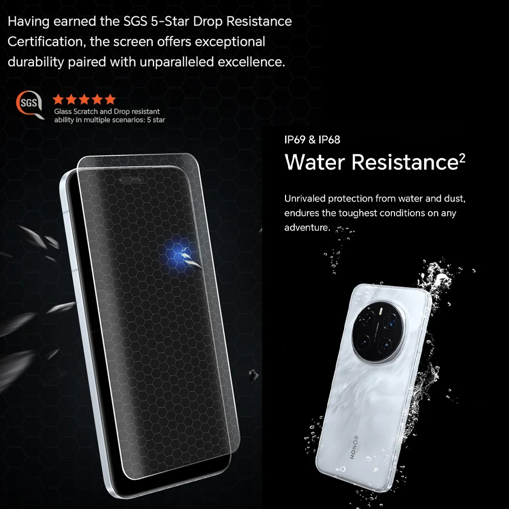 الإصدار العالمي للهاتف الذكي HONOR Magic7 Pro 5G بشاشة 6.8 بوصة 120 هرتز OLED شاشة Snapdragon 8 Elite 100 وات SuperCharge Magic 7 Pro