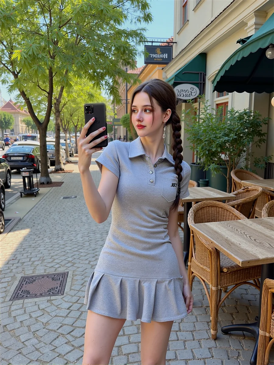 فساتين يوم نسائية غير رسمية بلون سادة ثنيات صيفية برقبة على شكل حرف V بدون ظهر وفتحة جانبية للحفلات المسائية والنوادي الليلية مثيرة