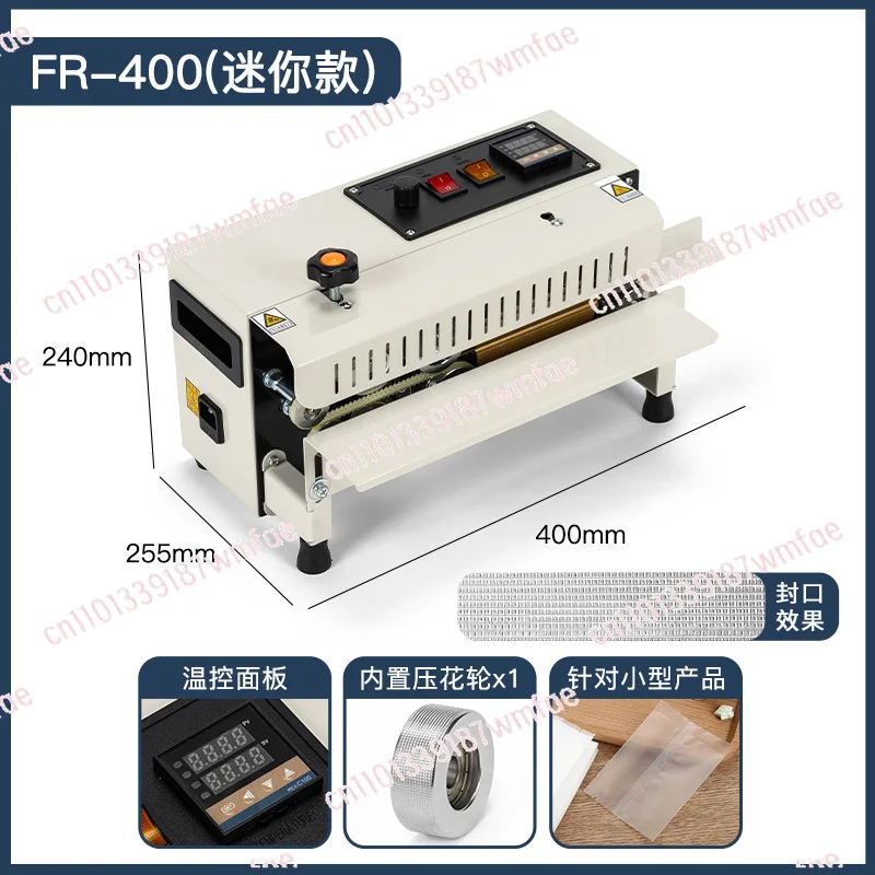 Auto Continuous Bag Sealing Machine Plastic Bag Packaging Band Sealing Machine Horizontal Bag Sealer Date Printing