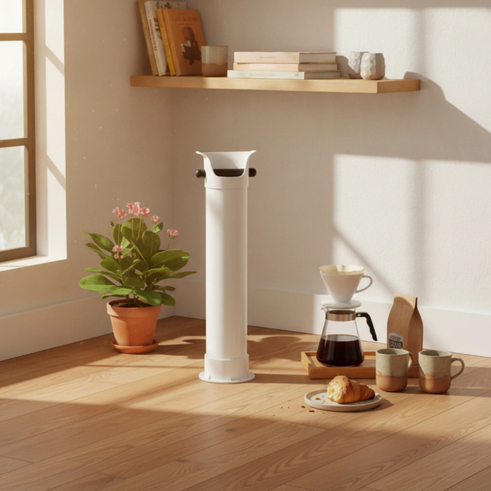 Large Capacity Coffee Grounds Disposal Tube Long-Lasting Tall Espresso Puck Bin Tall Espresso Knock Tube Rubber Shock Bar