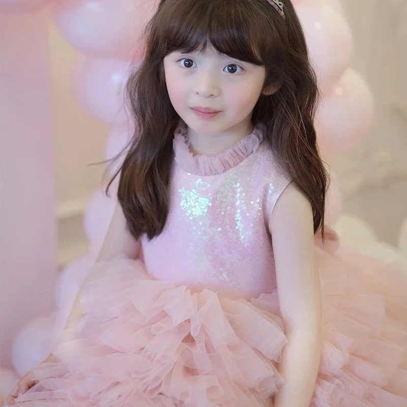 Toddler Girls Birthday Party Dresses Cute Bow Kids Princess Lace Tulle abito corto Flower Girls Dresses for Wedding 3-12 Year