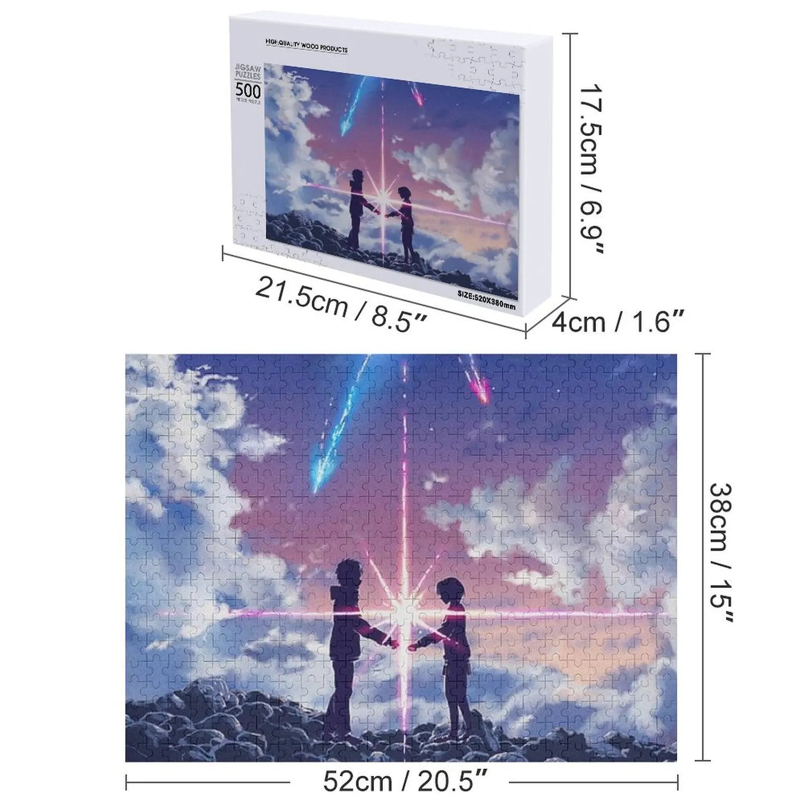 كيمي نو نا وا // اسمك أنيمي 1 بازل قطع ألعاب مخصصة للأطفال صور مخصصة شخصية صور هدية لغز #4