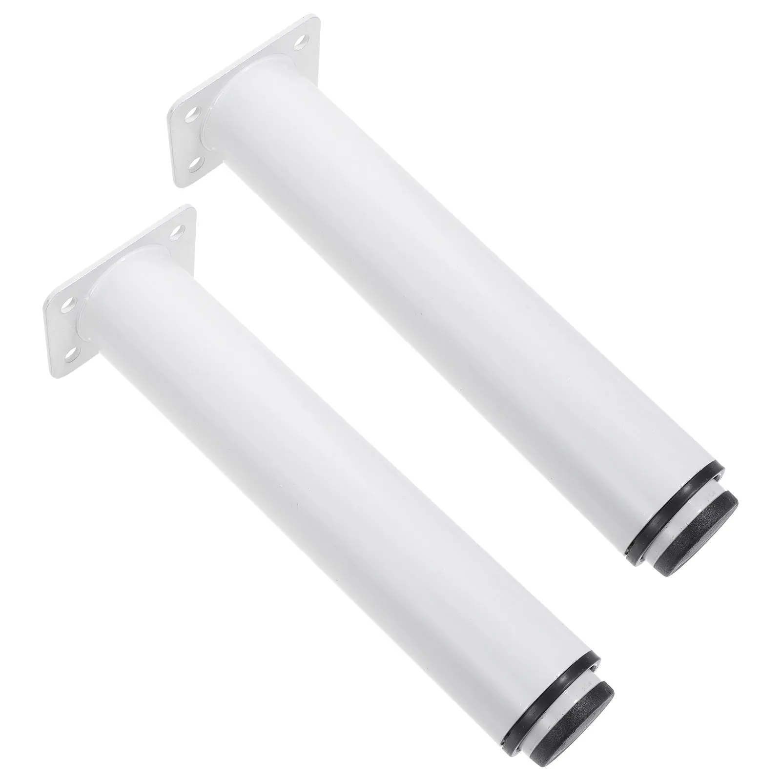 

2 Pcs White Metal Adjustable Furniture Legs for Bed Sofa Table Chair DIY Cabinet Sturdy Iron Anti Skid Rubber Pad