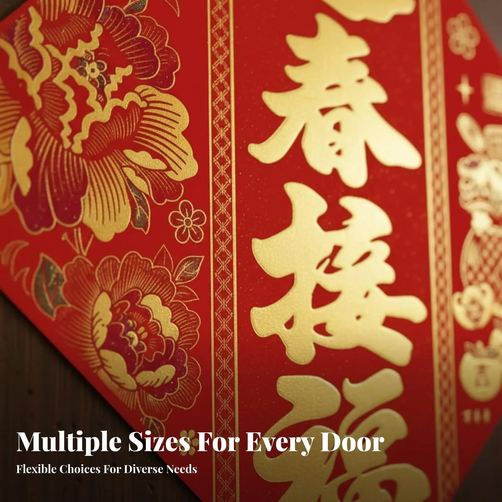 Festive Door Sticker, Fu Character, Year of the Horse, Chinese New Year Decor, Plush, Blessings
