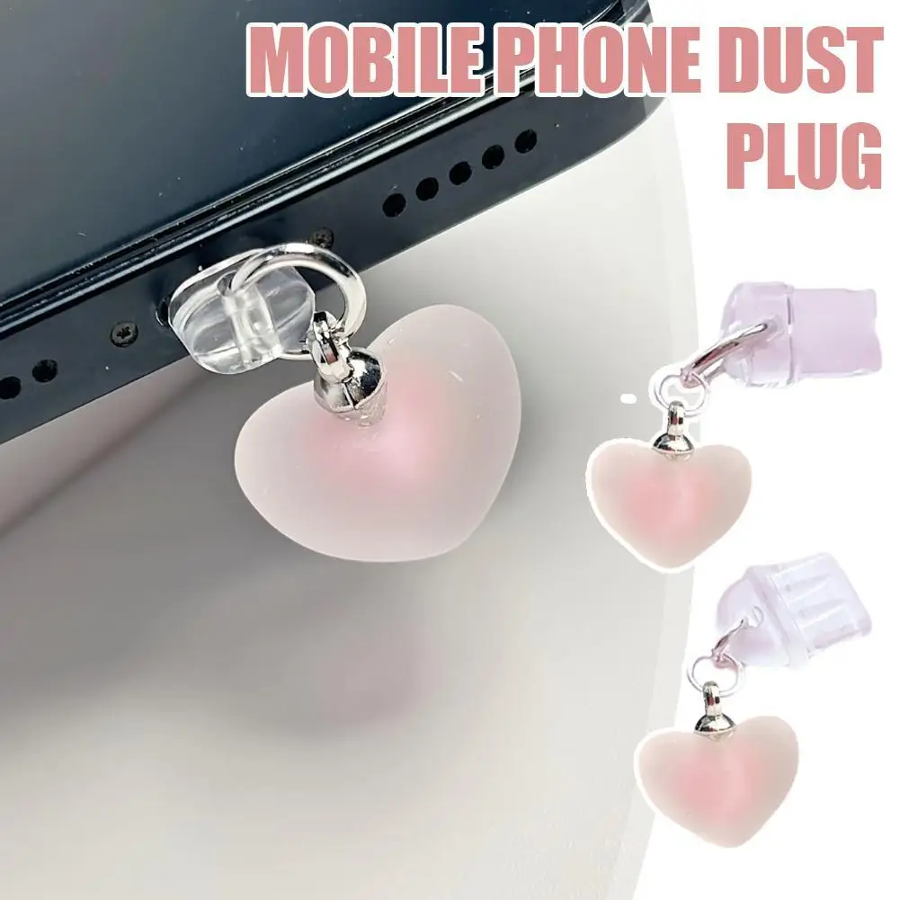 Heart Shaped Phone Dust Plug Pendant, Heart-Shaped Pendant Suitable For Type-C Universal Phone Accessories