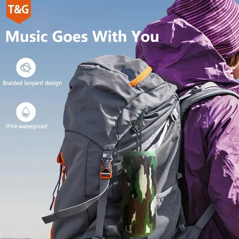 T&G TG227 Waterpro With Lamp Outdoor Portable Upright Wireless Compatible Speaker Music Player Support TF FM Radio Music Party image 4