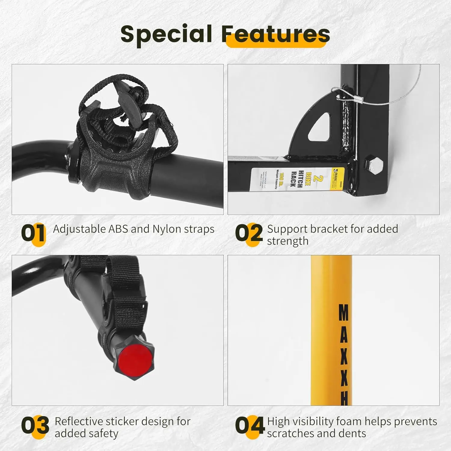 2-Bike Hitch Mount Rack for Cars, Trucks, SUVs, Minivans - 100 lb Capacity