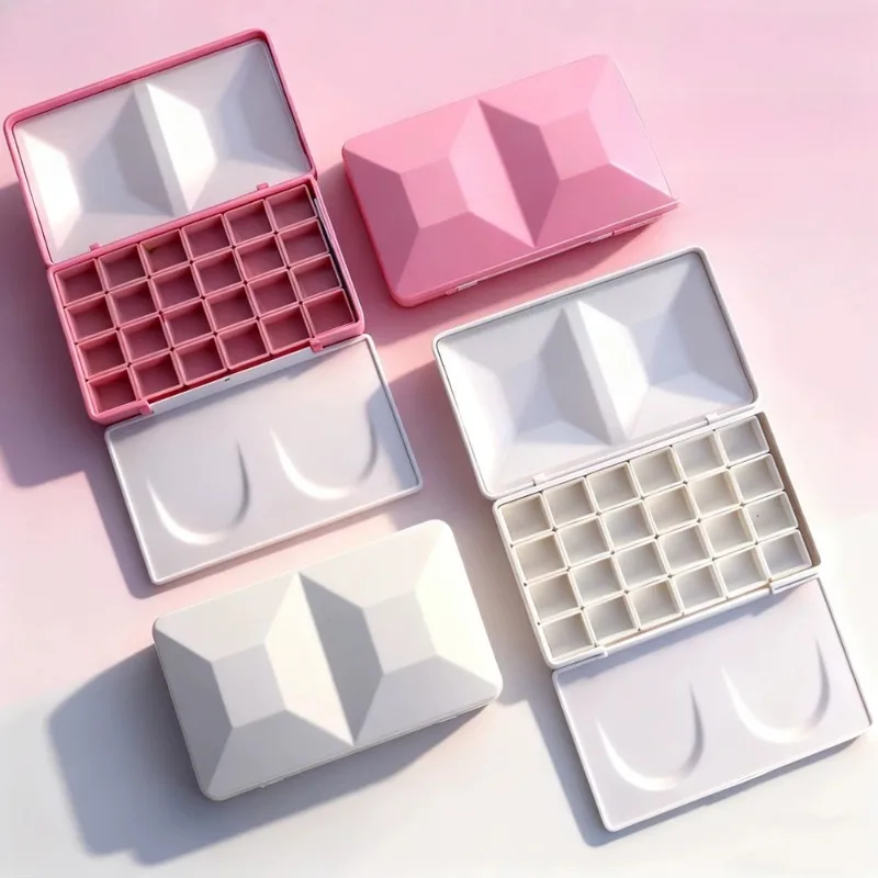 Portable Diamond Shape Imitation Enamel Paint Box 24 Grid 2ml Empty Case for Solid Watercolor Pigment Subpacking Art Craft