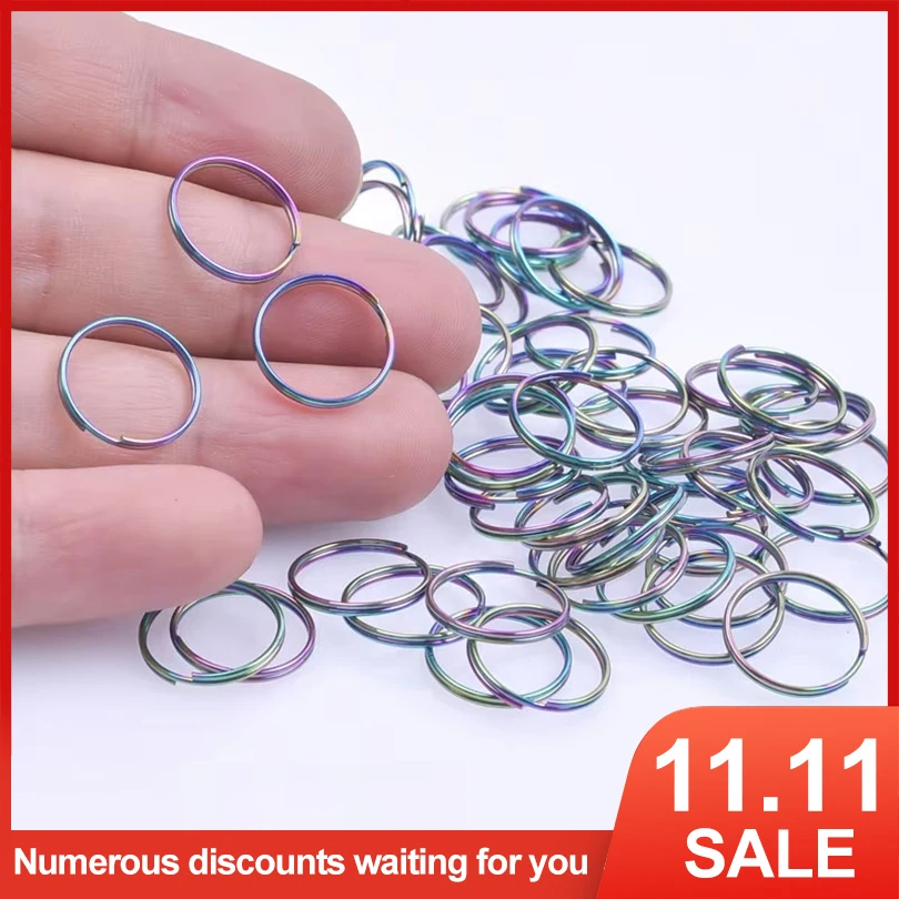 

10-60 шт./партия, кольца для ключей радужного цвета