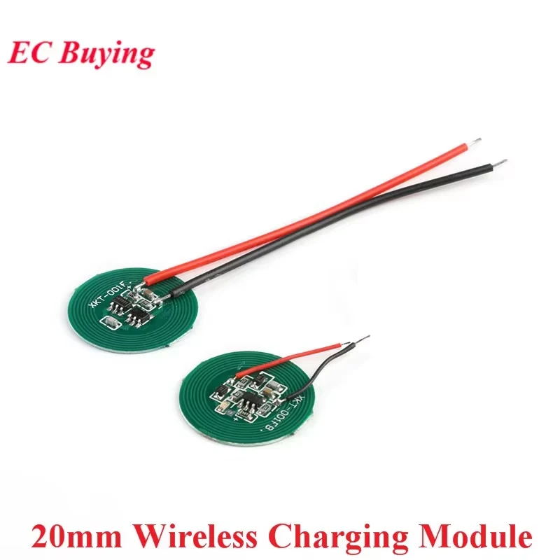 Small 20mm Wireless Charging Power Supply Module Transmitter Receiver Charger Coil Terminal Circuit PCB Board For Electronic DIY