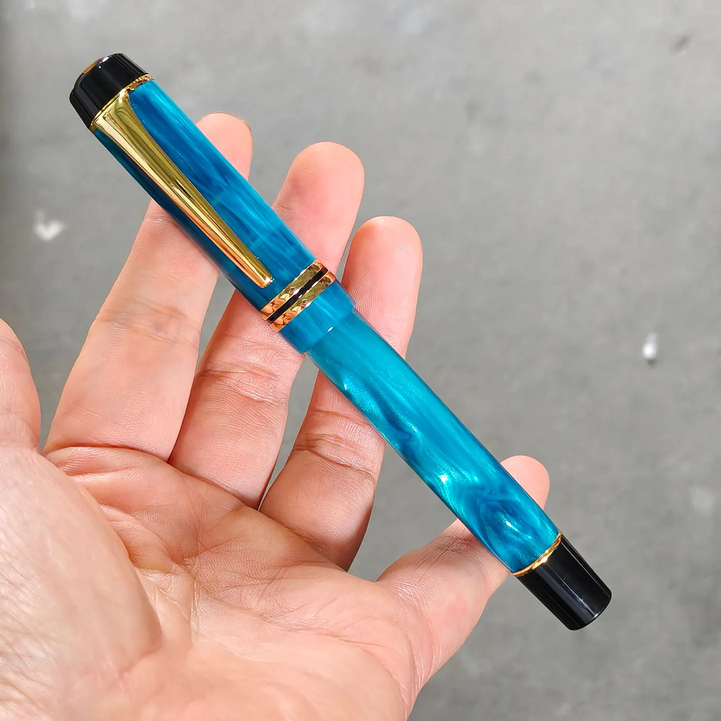 2025 New Kaigelu 316 Acrylic Fountain Pen with EF/FM Nib Blue Ink for Student Office Business Spiral Notebook Gift Set