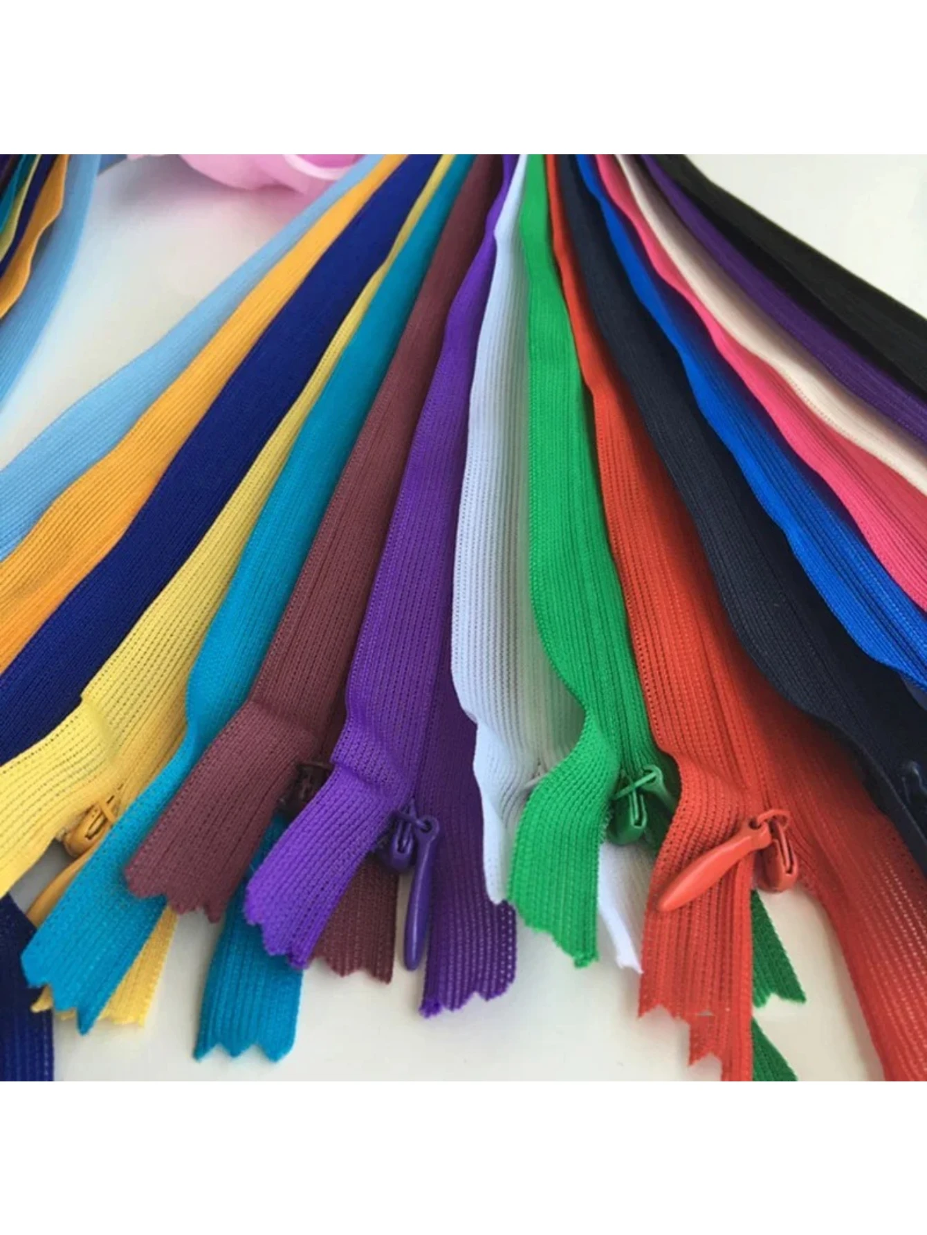 31Pcs 60CM Nylon Invisible Zippers For DIY Sewing Back/Dress/Cushion Tailoring Accessories  Mixed Colors fermeture eclair zip up