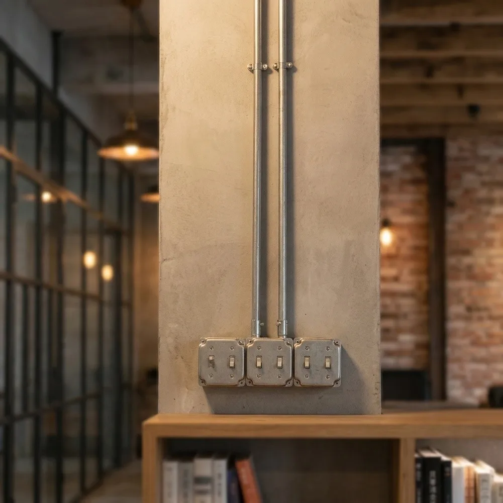 For American Standard Systems Square Electrical Box For Electrical Installations Galvanized Iron Dual Junction Box