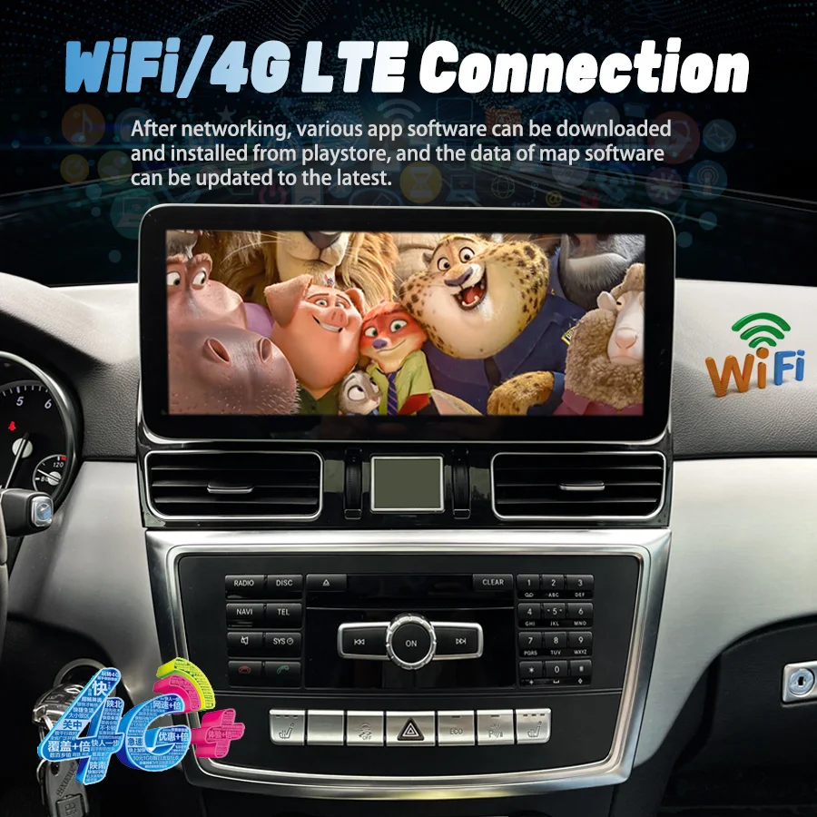 12.3 بوصة شاشة أندرويد 8 جيجابايت + 128 جيجابايت سيارة الوسائط المتعددة مشغل فيديو CarPlay لمرسيدس بنز ML GL 2012-2018 نظام تحديد المواقع 4G واي فاي BT ستيريو