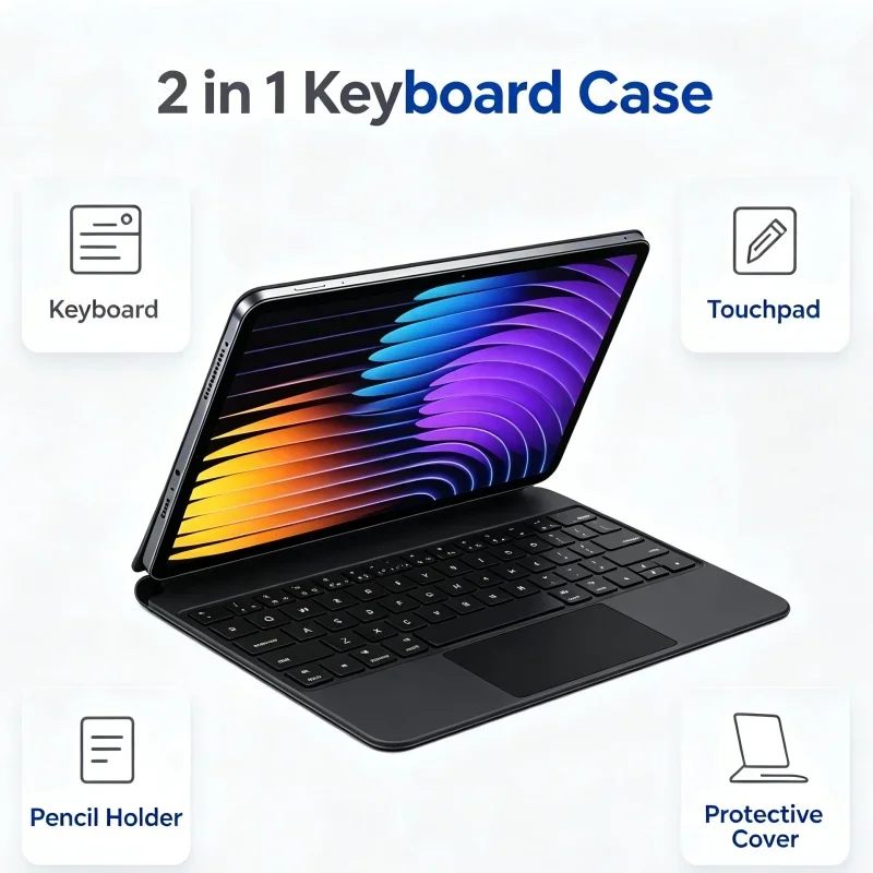 Spanish German Keys Keyboard Case for Xiaomi Pad 7 2024 11.2
