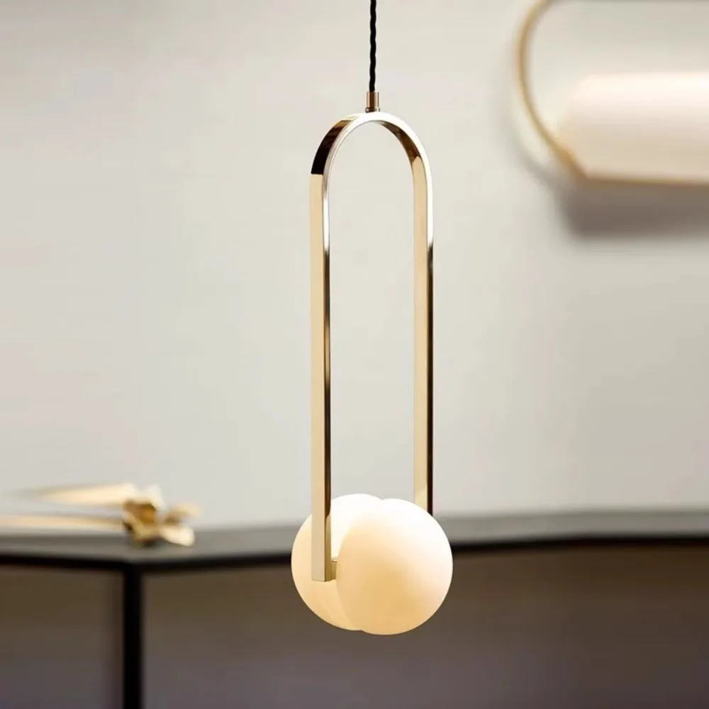 

Modern Creative Iron Glass Decorative LED Golden Chandelier Bedroom Study Dining Room Bar Counter Lighting Fixtures Dropshipping